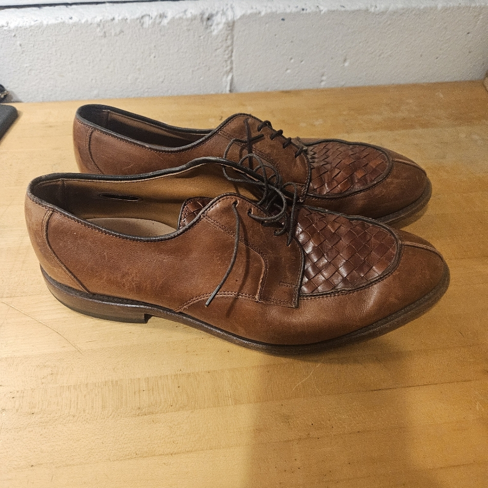 Allen Edmonds Made in USA Hersey Chili Split Moc Toe Lace Up Blucher Size 10 D - Picture 2 of 6